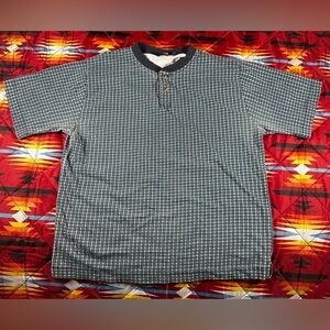 High Sierra Henley T Shirt Men XL Navy Blue Short Sleeve 100% Cotton Camp Hiking